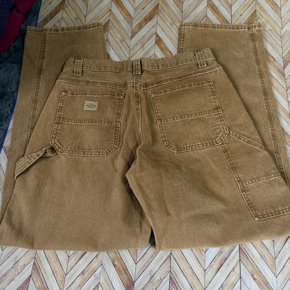 Lee Dungarees Mens Tan Carpenter Jeans 32x32 Relaxed Fit Workwear Utility Brown - Picture 8 of 8